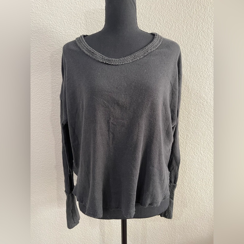 We the free charcoal gray long sleeve shirt